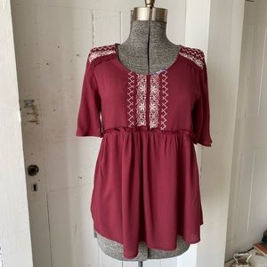 Knox Rose Embroidered BoHo Top